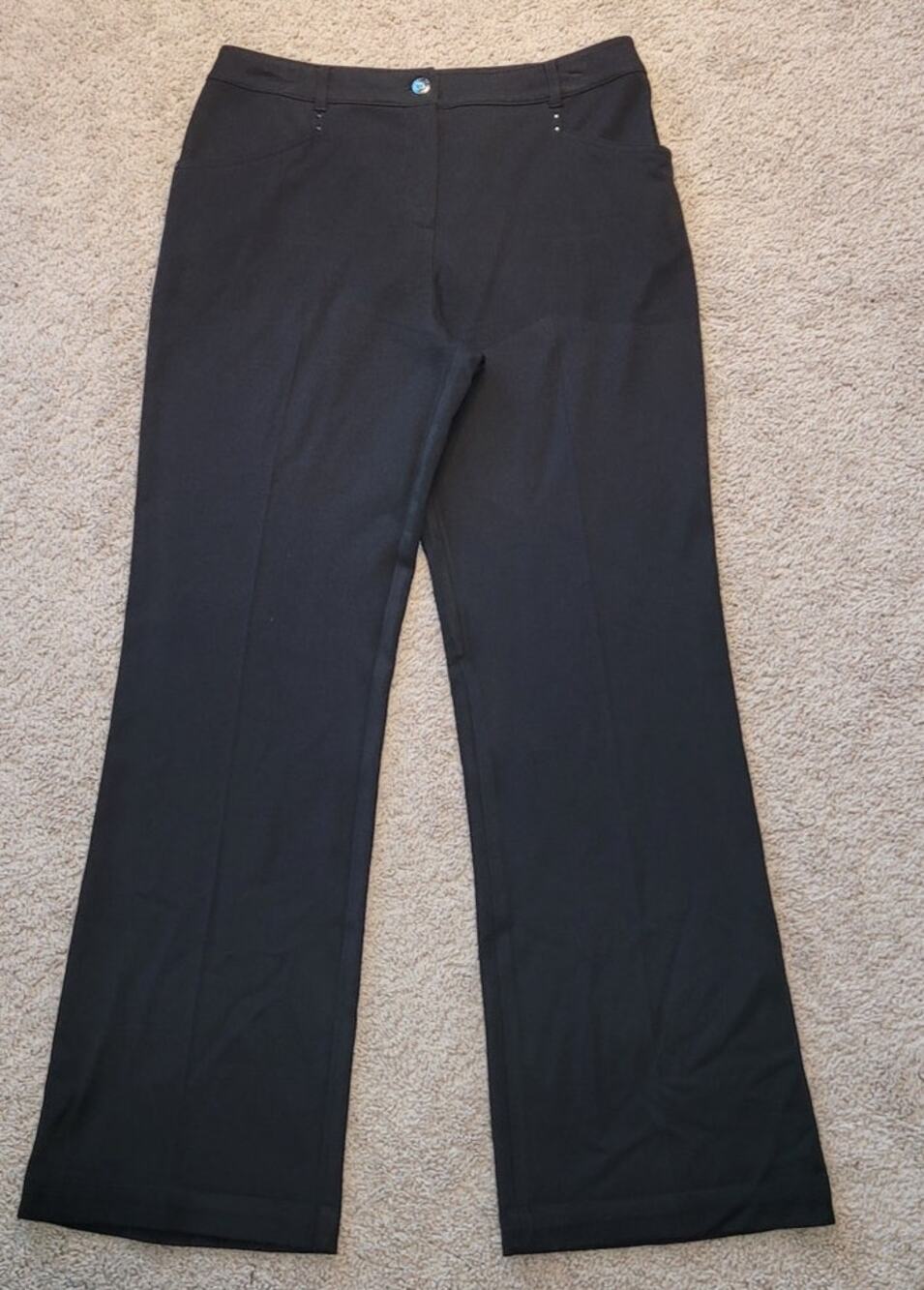 St. John Sport Women's Fashion Fit Black Straight Leg Pants Trousers SZ 8